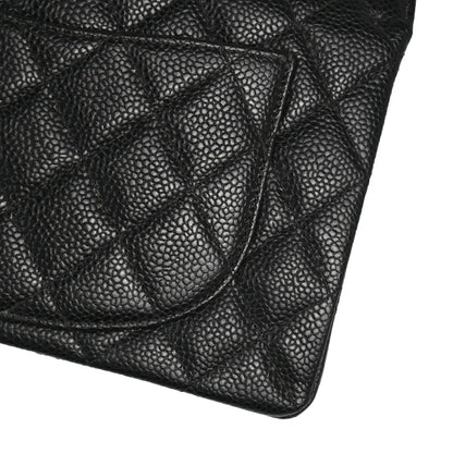 Chanel 2001-2003 Black Caviar Small Classic Double Flap Shoulder Bag