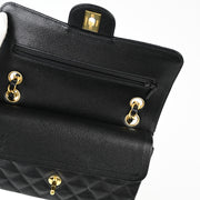 Chanel 2001-2003 Black Caviar Small Classic Double Flap Shoulder Bag