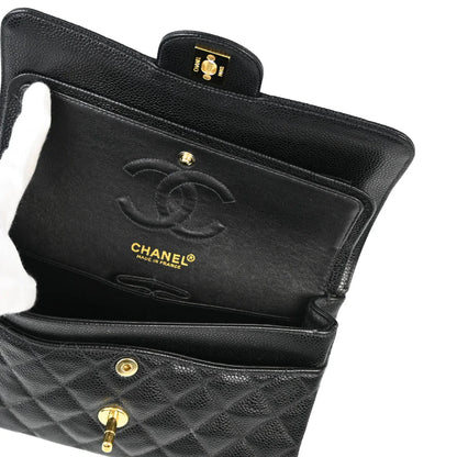Chanel 2001-2003 Black Caviar Small Classic Double Flap Shoulder Bag