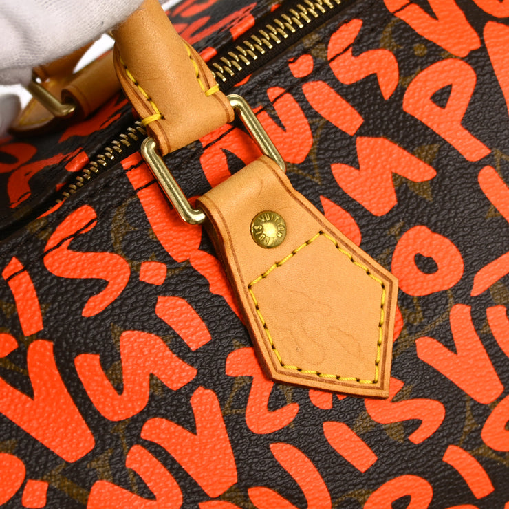 Louis Vuitton Speedy 30 Handbag Monogram Graffiti Orange M93705