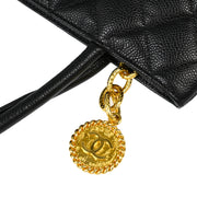 Chanel Black Caviar Medallion Tote Handbag