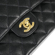 Chanel Black Caviar Medium Classic Double Flap Shoulder Bag