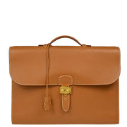 Hermes Gold Courchevel Sac a Depeches 41 Briefcase