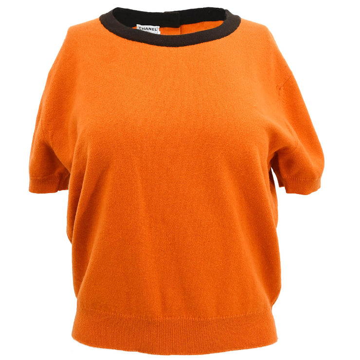 Chanel 1996 Ensemble Cardigan Top Orange #44