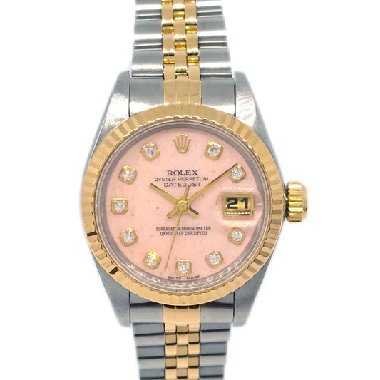 Rolex Oyster Perpetual Datejust 26mm Ref.69173G Watch 18KYG SS Diamond