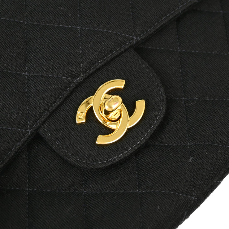 Chanel Black Canvas Double Sided Flap Shoulder Bag