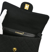 Chanel Black Canvas Double Sided Flap Shoulder Bag