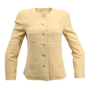 Chanel 1995 Collarless Jacket Ivory #40