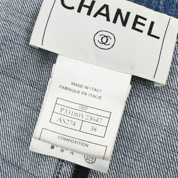 Chanel 2008 Denim Coat Blue #38