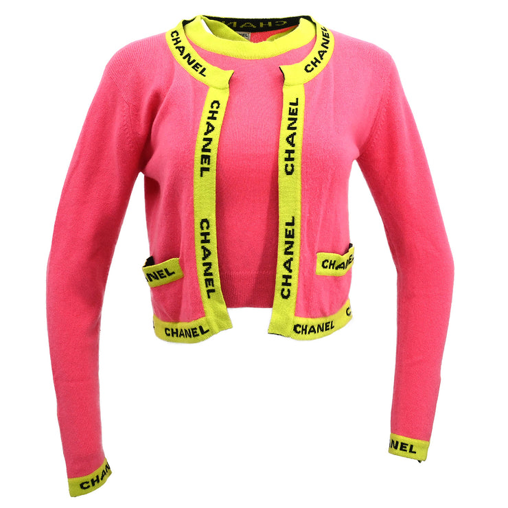 Chanel Ensemble Cardigan Top Pink