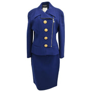 Chanel Setup Suit Jacket Skirt Navy 29 #44