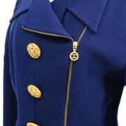 Chanel Setup Suit Jacket Skirt Navy 29 #44