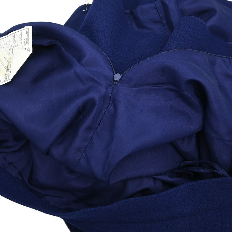 Chanel Setup Suit Jacket Skirt Navy 29 #44