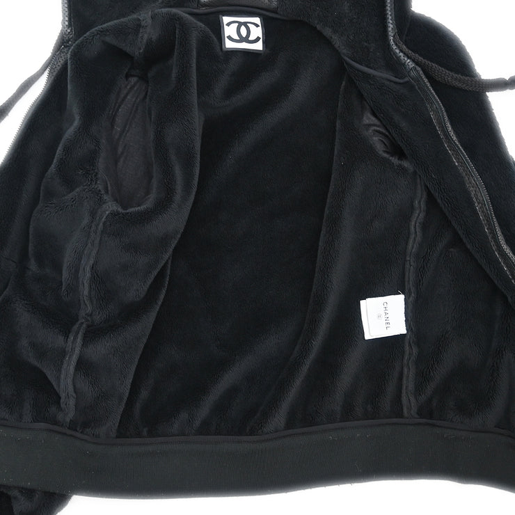 Chanel 2009 Hooded Zip Up Jacket Black #36