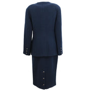 Chanel 1993 Setup Suit Jacket Skirt Navy #40