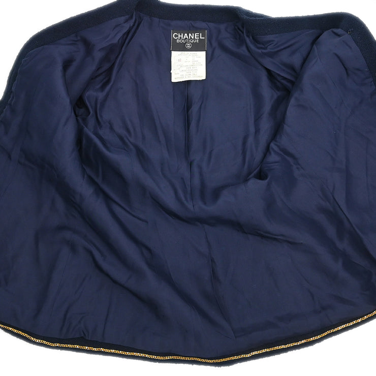 Chanel 1993 Setup Suit Jacket Skirt Navy #40