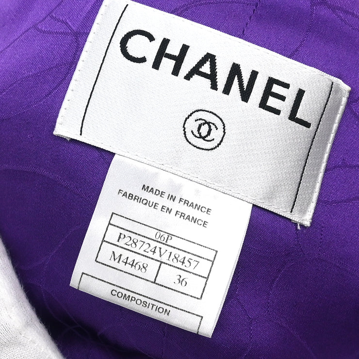 Chanel 2006 Single Breasted Jacket Purple #36