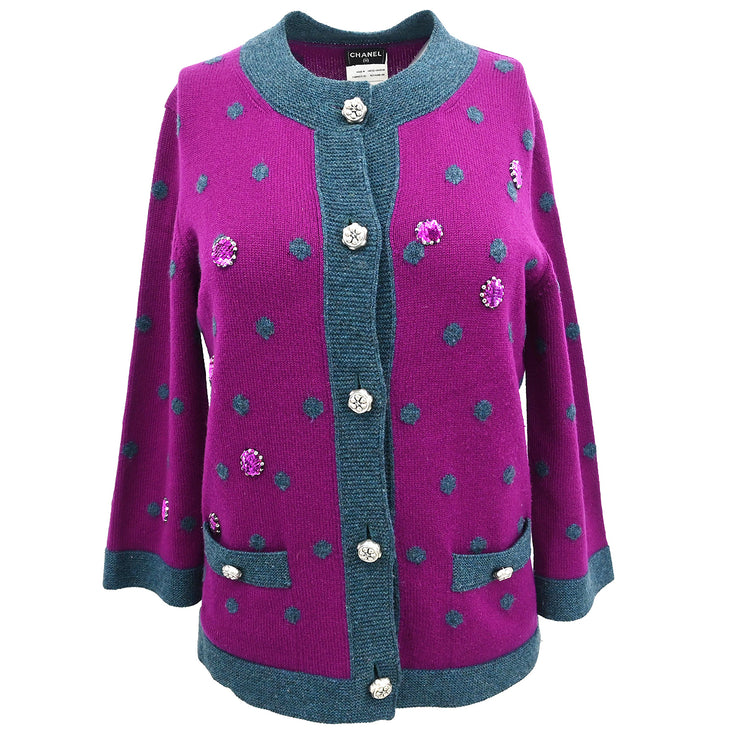 Chanel 2008 Cardigan Purple #38