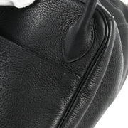 Hermes 2007 Black Taurillon Clemence Lindy 30 Shoulder Bag