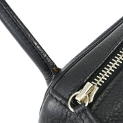 Hermes 2007 Black Taurillon Clemence Lindy 30 Shoulder Bag