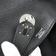 Hermes 2007 Black Taurillon Clemence Lindy 30 Shoulder Bag