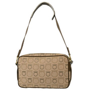 Salvatore Ferragamo Beige Canvas Shoulder Bag