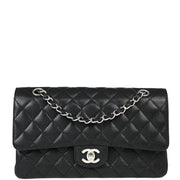 Chanel 2008-2009 Black Caviar Medium Classic Double Flap Shoulder Bag