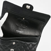 Chanel 2008-2009 Black Caviar Medium Classic Double Flap Shoulder Bag