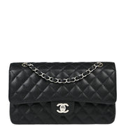 Chanel 2004-2005Black Caviar Medium Classic Double Flap Shoulder Bag