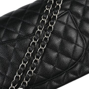 Chanel 2004-2005Black Caviar Medium Classic Double Flap Shoulder Bag