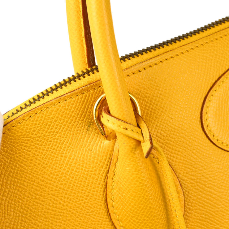 Hermes Jaune Courchevel Bolide 35 2way Shoulder Handbag