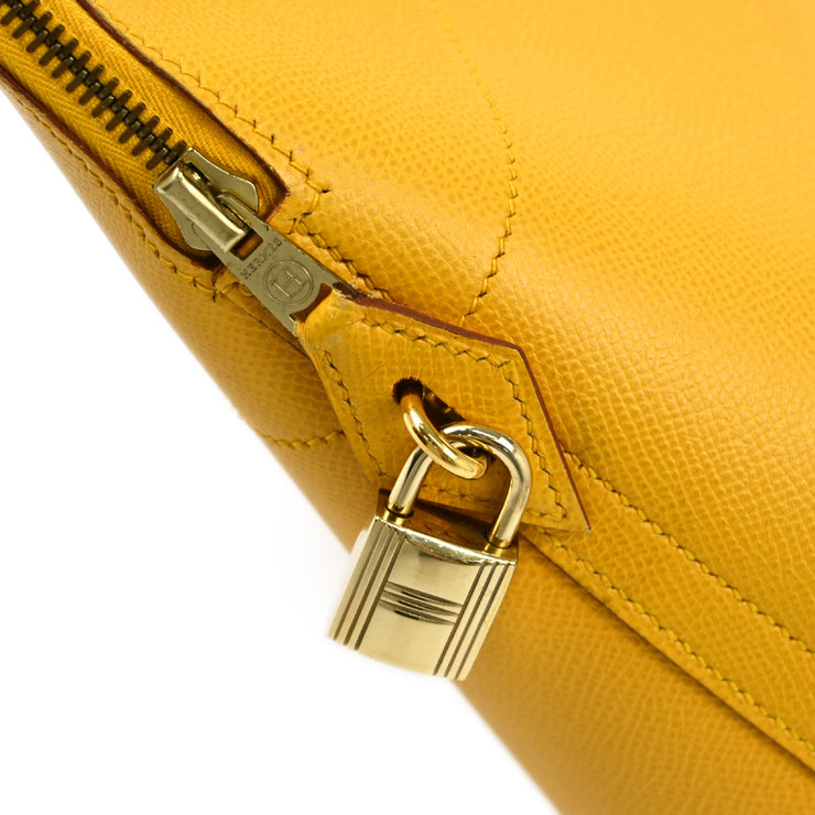 Hermes 1997 Jaune Courchevel Bolide 35 2way Shoulder Handbag