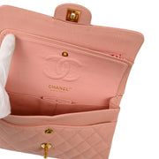 Chanel 2003-2004 Pink Caviar Small Classic Double Flap Shoulder Bag