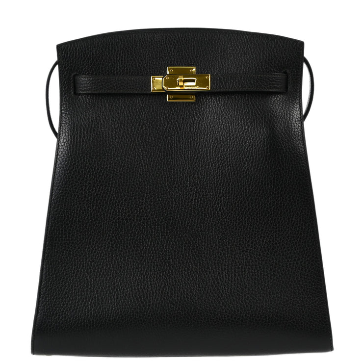 Hermes Black Ardennes Kelly Sport GM Shoulder Bag