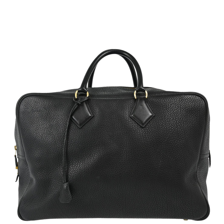 Hermes 1997 Black Fjord Plume 45 Handbag