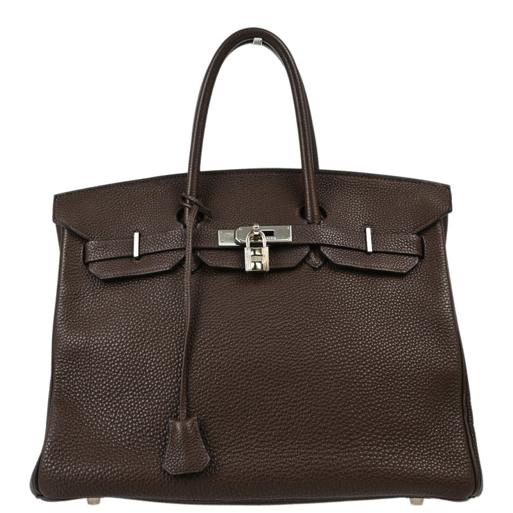 Hermes Chocolat Togo Birkin 35 Handbag