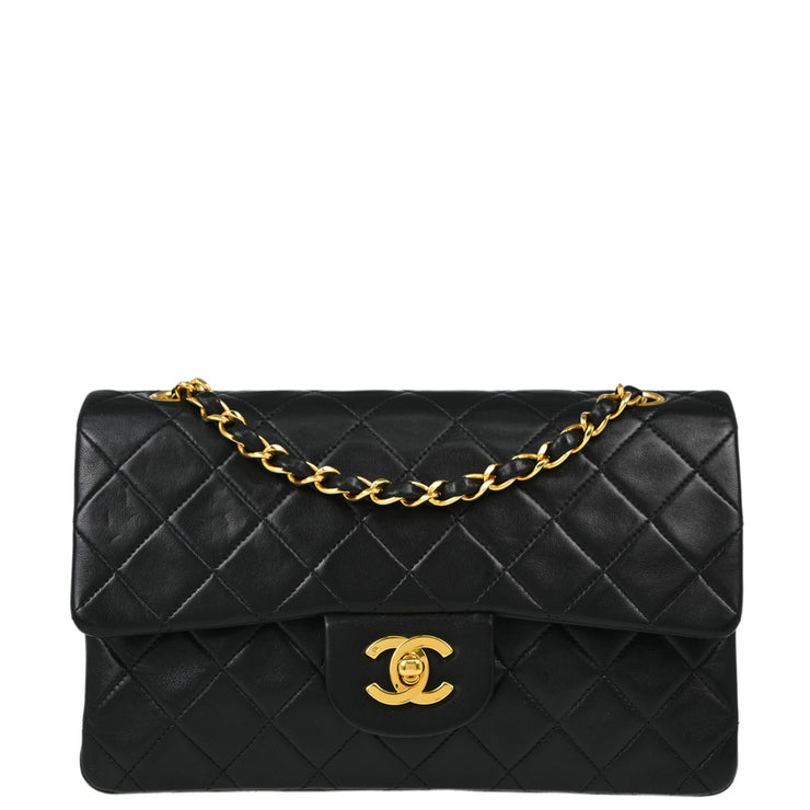 Chanel Black Lambskin Small Classic Double Flap Shoulder Bag