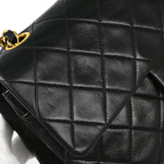 Chanel Black Lambskin Small Classic Double Flap Shoulder Bag