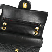 Chanel Black Lambskin Small Classic Double Flap Shoulder Bag