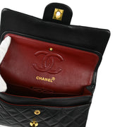 Chanel Black Lambskin Small Classic Double Flap Shoulder Bag