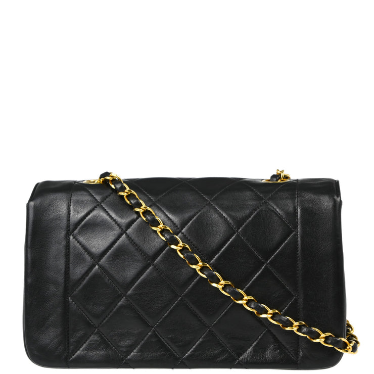 Chanel 1989-1991 Black Lambskin Shoulder Bag