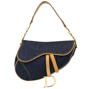 Christian Dior 2000 Navy Denim Saddle Handbag