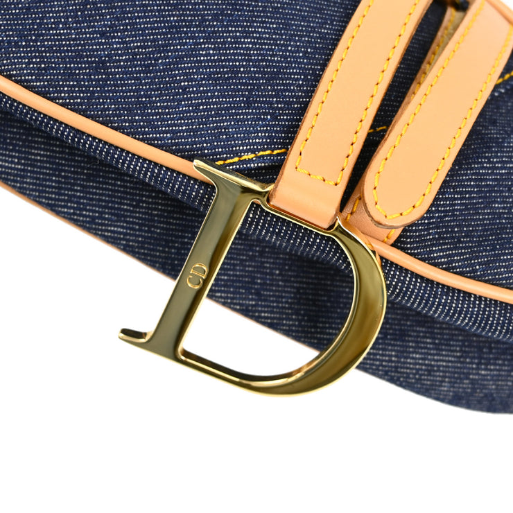 Christian Dior Navy Denim Saddle Handbag