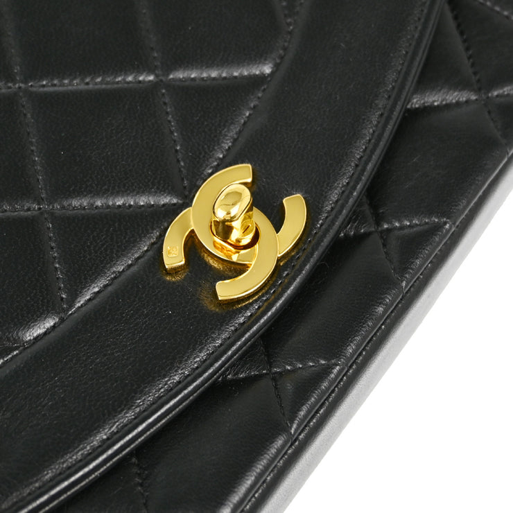 Chanel 1996-1997 Black Lambskin Small Diana Shoulder Bag