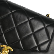 Chanel 1996-1997 Black Lambskin Small Diana Shoulder Bag