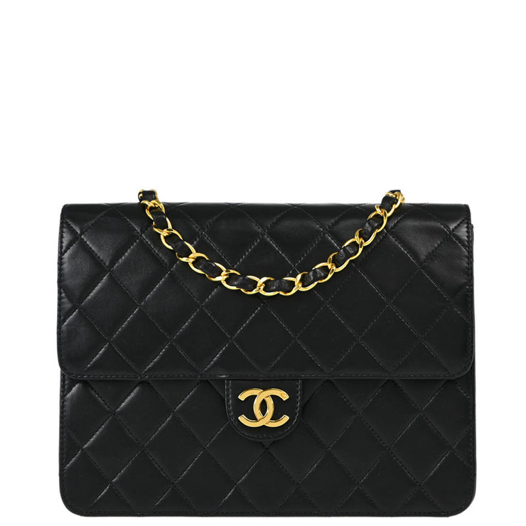 Chanel Black Lambskin Chain Shoulder Bag