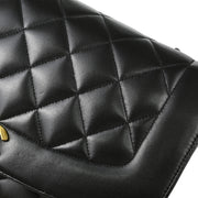 Chanel 1991-1994 Black Lambskin Medium Diana Shoulder Bag