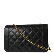 Chanel 1994-1996 Black Lambskin Medium Diana Shoulder Bag