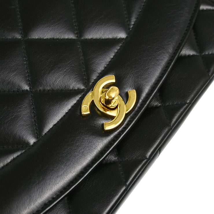 Chanel 1994-1996 Black Lambskin Medium Diana Shoulder Bag