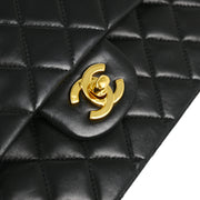 Chanel 2000-2001 Black Lambskin Medium Classic Double Flap Shoulder Bag